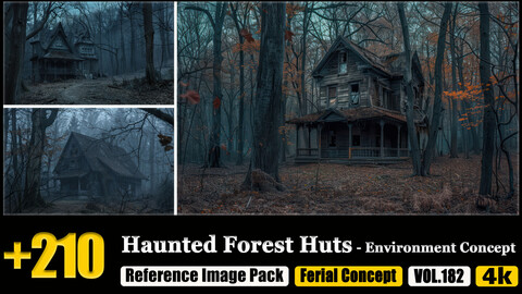 210 Haunted Forest Huts - Environment Concept Reference Image Pack v.182 |4K|