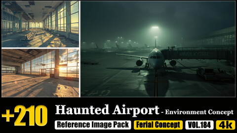 210 Haunted Airport - Environment Concept Reference Image Pack v.184 |4K|