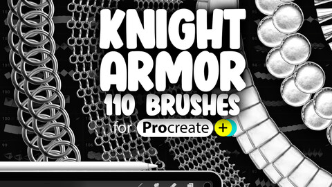 110 Procreate Knight Armor Brushes | Procreate Chainmail Brushes | Procreate Plate Armor Brushes | Procreate King Armor Brushes | Procreate Armor References | Procreate Dual-Color Brushes