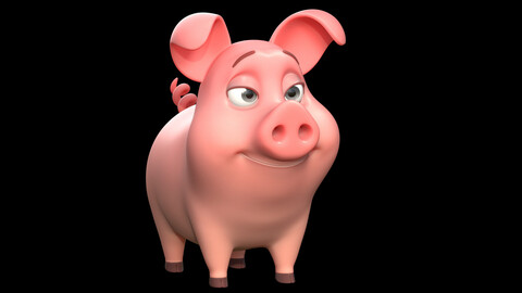 Pig Cartoon Rigging 3D