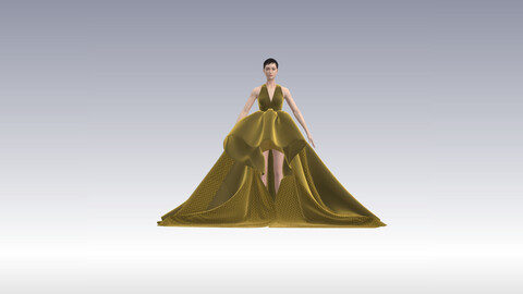 Regal Draped Dress in Style3D Atelier