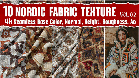 Nordic Fabric VOL.02| 4K Seamless PNG PBR Textures