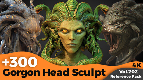 +300 Gorgon Head Sculpt Reference(4k)