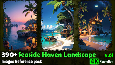 390+ Seaside Haven Landscape Images Reference Pack - 4K Resolution - V.01