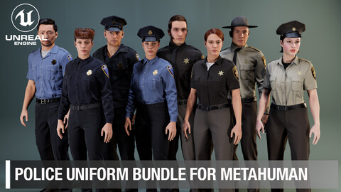 Police Uniform Bundle For MetaHuman