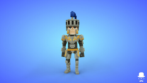 Voxel Knight Character - 3D Fantasy Game Asset