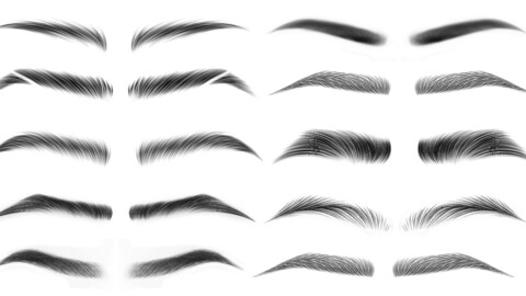 10 Eyebrow Pack 03 eye brows eye hair grooming head anatomy character asset human pack face body eyebrow realtime real time game gameready