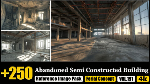 250 Abandoned Semi Constructed Building - Environment Concept Reference Image Pack v.191 |4K|