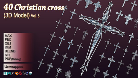 40 Christian cross 3D model Vol 6