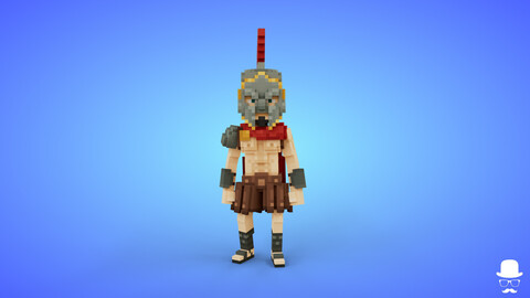 Gladiator Voxel Character - 3D Fantasy Game Asset