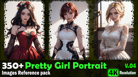 350+ Pretty Girl Portrait Images Reference Pack - 4K Resolution - V.04