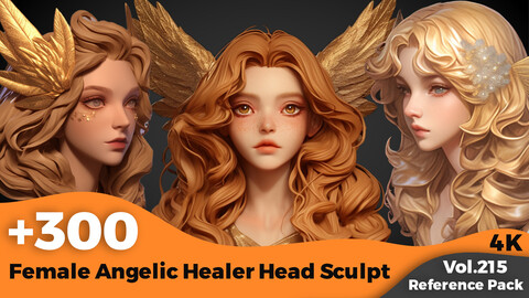 +300 Female Angelic Healer Head Sculpt(4k)