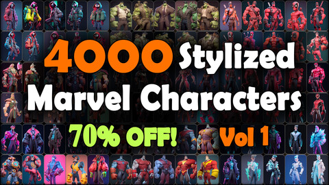 4000 Stylized Marvel Character Reference Pack | MEGA Bundle | 4K | v.1