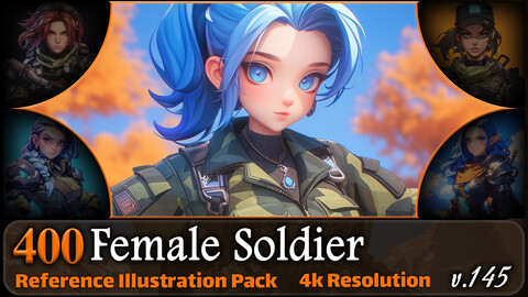 400 Female Soldier Reference Pack | 4K | v.145