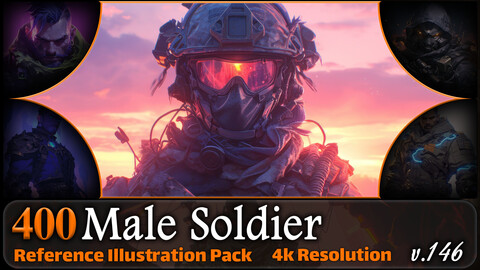 400 Male Soldier Reference Pack | 4K | v.146