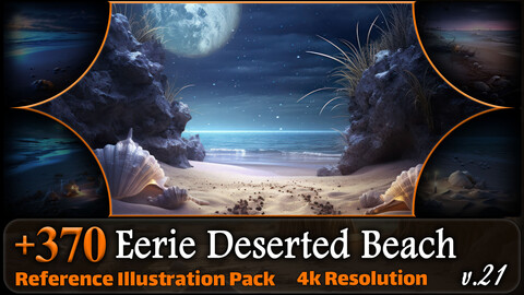 370 Eerie Deserted Beach Reference Pack | 4K | v.21