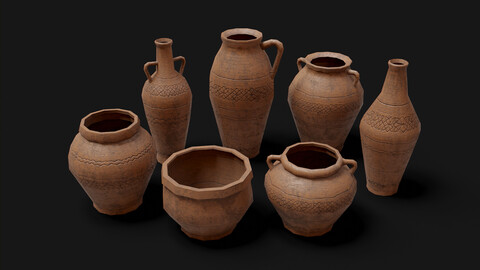 Old Clay Pottery Low-poly