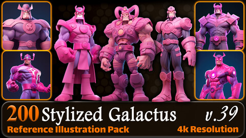 200 Stylized Galactus Reference Pack | 4K | v.39