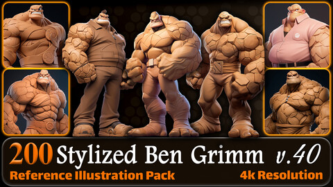 200 Stylized Ben Grimm Reference Pack | 4K | v.40