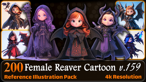 200 Female Reaver Cartoon (Full Body) Reference Pack | 4K | v.159