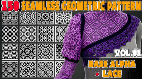 150 Seamless Geometric Pattern + PSD + PNG + SBSAR + High Quality Vol.01