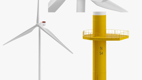 Offshore MW Wind Turbine Windmill | 3D Model