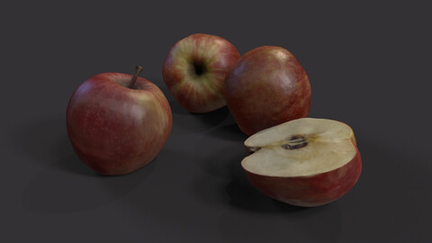 Apples, PBR, low poly, photogrammetry based