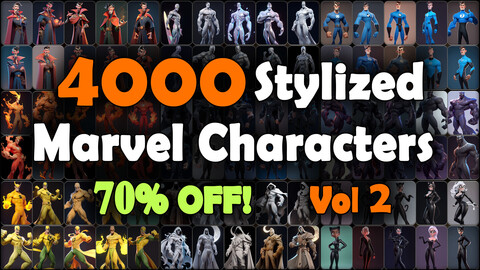 4000 Stylized Marvel Character Reference Pack | MEGA Bundle | 4K | v.2