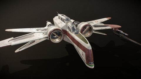 Star Wars ARC-170 Starfighter Rigged Med Poly Mesh 3D Model