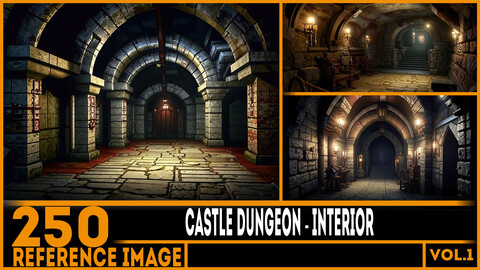 250 ART - Castle Dungeon Interior - Reference 6K Package vol.1