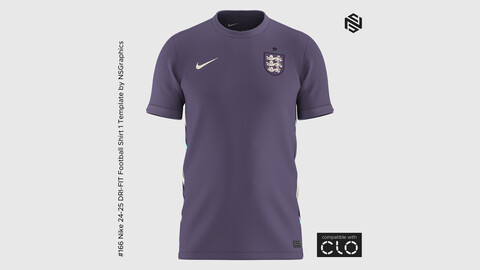 Nike 24-25 DRI-FIT Football Shirt 1 Template for CLO 3D & Marvelous Designer