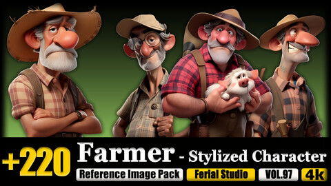 220 Farmer - Stylized Character Reference Image Pack v.97 |4K|