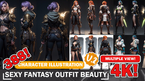 388 Sexy Outfit Fantasy Beauty Isekai Characters References and Designs Reference Art V2 4K