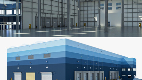 Warehouse Logistic interior and exterior 3D model