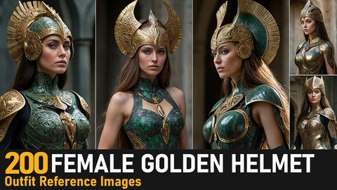 Female Golden Helmet|4K Reference Images