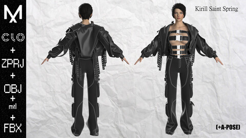 New Outfit Female Marvelous designer/Clo3d OBJ mtl FBX ZPRJ +A-POSE