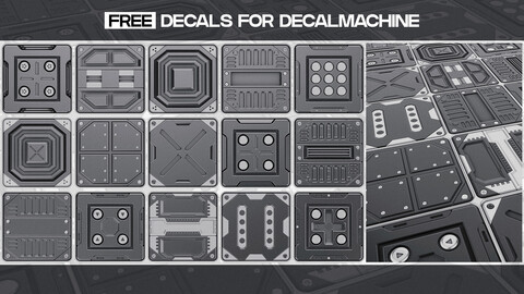 Decal Pack Floor/Wall panels  | Decal Machine ready  | Substance 3D Painter hard surface stamps