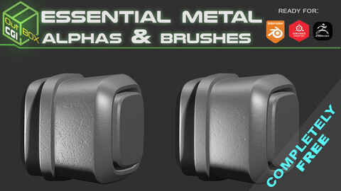 20 High-Resolution Metal Surface Brushes for Zbrush Blender and Substance painter