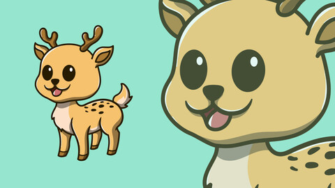 cute deer cartoon