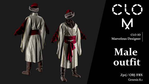 Male outfit / Marvelous Designer/Clo3D project file + OBJ, FBX