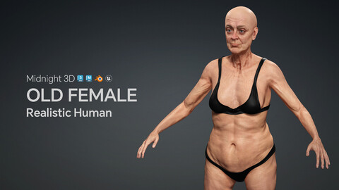 M3D Realistic Human Base Mesh - Old Female