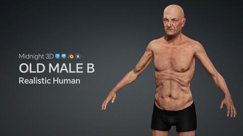 M3D Realistic Human Base Mesh - Old Male B