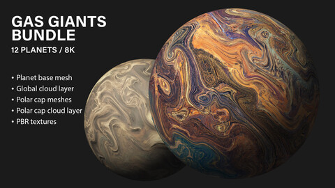 Gas Giants Bundle - 12 Models / 8K (Free Sample)