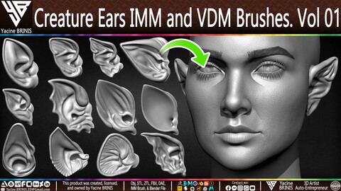 Creature Ears IMM and VDM Brushes Volume 01