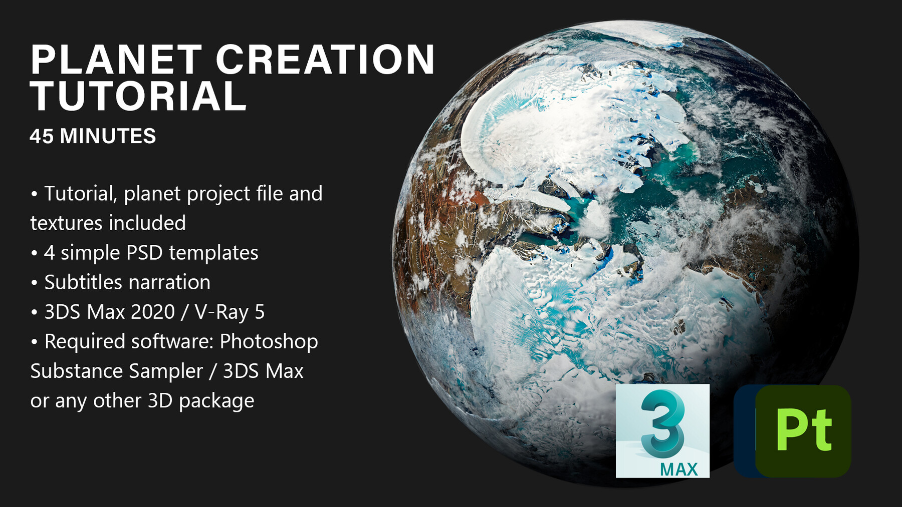 ArtStation - Planet Creation Tutorial - Photoshop / 3DS Max / Substance Sampler | Tutorials