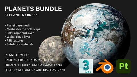 CODE: NORTHLOGIC5K - Planets Bundle - 84 Models / 8K-16K (Free Sample)