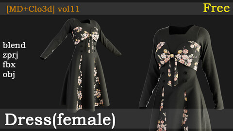 Dress(female)[fbx+obj+zprj+blend] vol011[free]