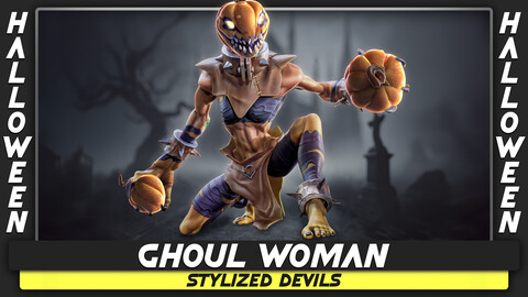 Ghoul Woman - Stylized Devils - Pumpkin Halloween Monster - #54