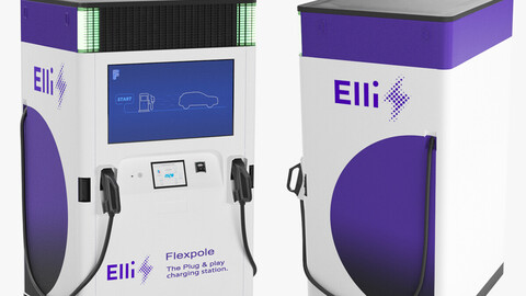 Flexpole the Flexible Fast EV Charging Station by Elli | 3D Model