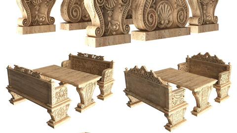 Stone Bench and Table Collection